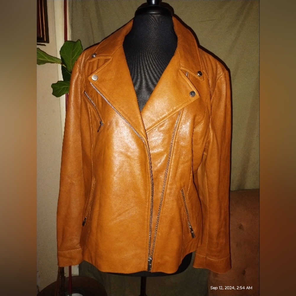 Wilsons Leather Asymmetrical Moto Jacket Size XXL